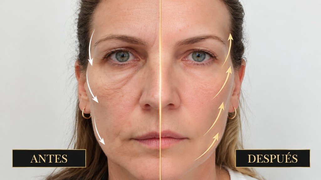 Antes y después del cuidado facial